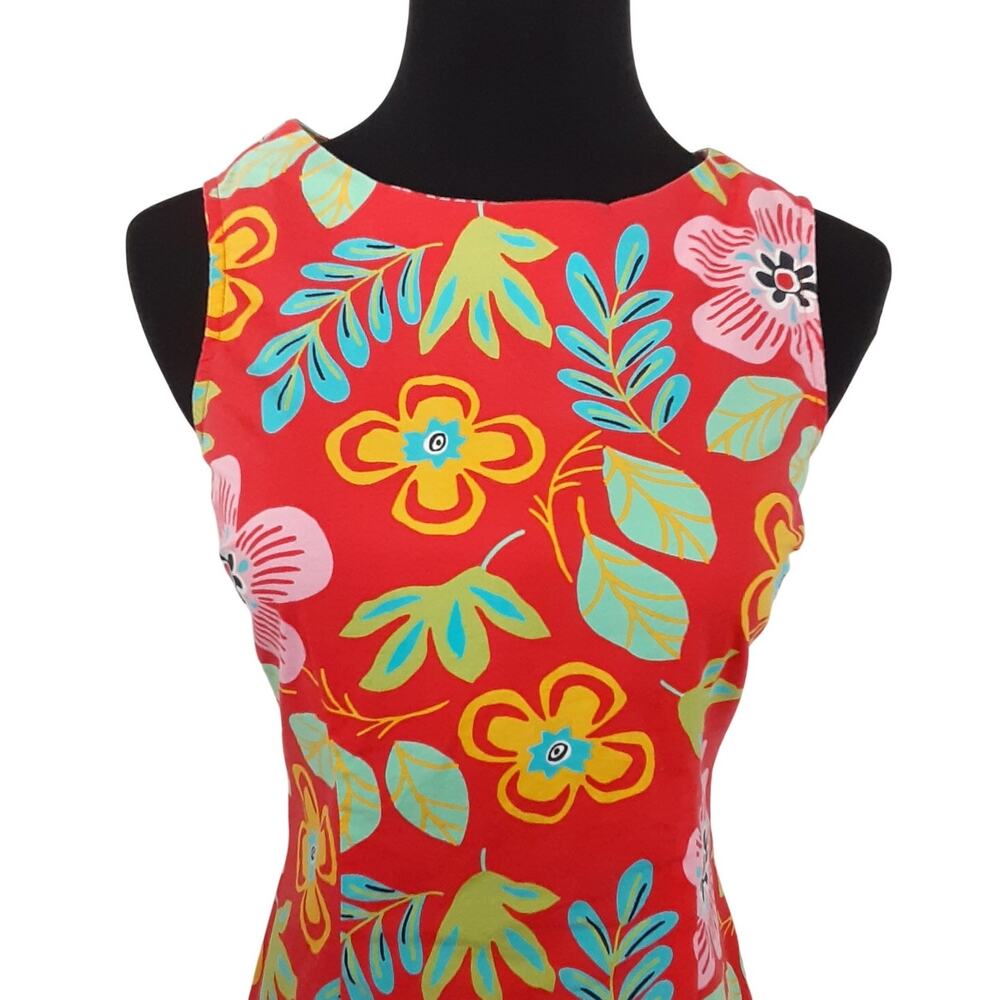 Vintage 90s Shift Dress MOD Floral Quirky Twee Mini Dress 60s Style Mid Century - Picture 2 of 9